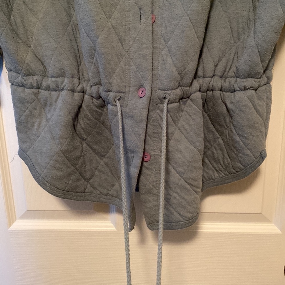 Express Button Down Sweater with Drawstring Waist - Picture 5 of 5
